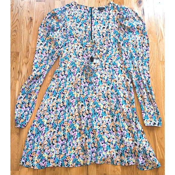 New Afrm Zion Puff Sleeve Mini Dress Size Small - Picture 3 of 11